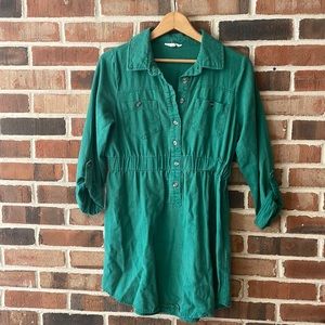 MINE large green long sleeve shirt dress